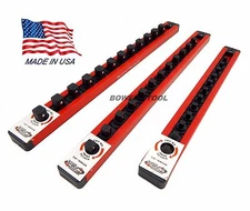 Mechanics Time Saver 1/4 3/8 1/2 in Drive Lock A Socket Rail Rack MTS USA Made