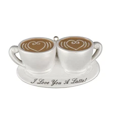 Couple I Love U Latte Personalized Christmas Tree Ornament