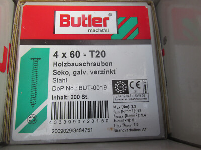 Marken Holzschrauben 4x60mm seko verzinkt 200Stück / ContPal10K9