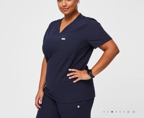 FIGS Size XXL Womens Navy Blue Catarina One Pocket Soft Scrub Top Excellent - Picture 2 of 16