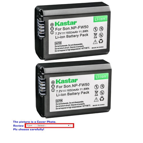 Kastar Replacement Battery for Sony NP-FW50 BC-VW1 & Sony ILCE-6000 Alpha a6000