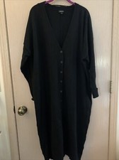 Torrid Black Button Down Long Sleeve MIDI Sweater Dress Size 3