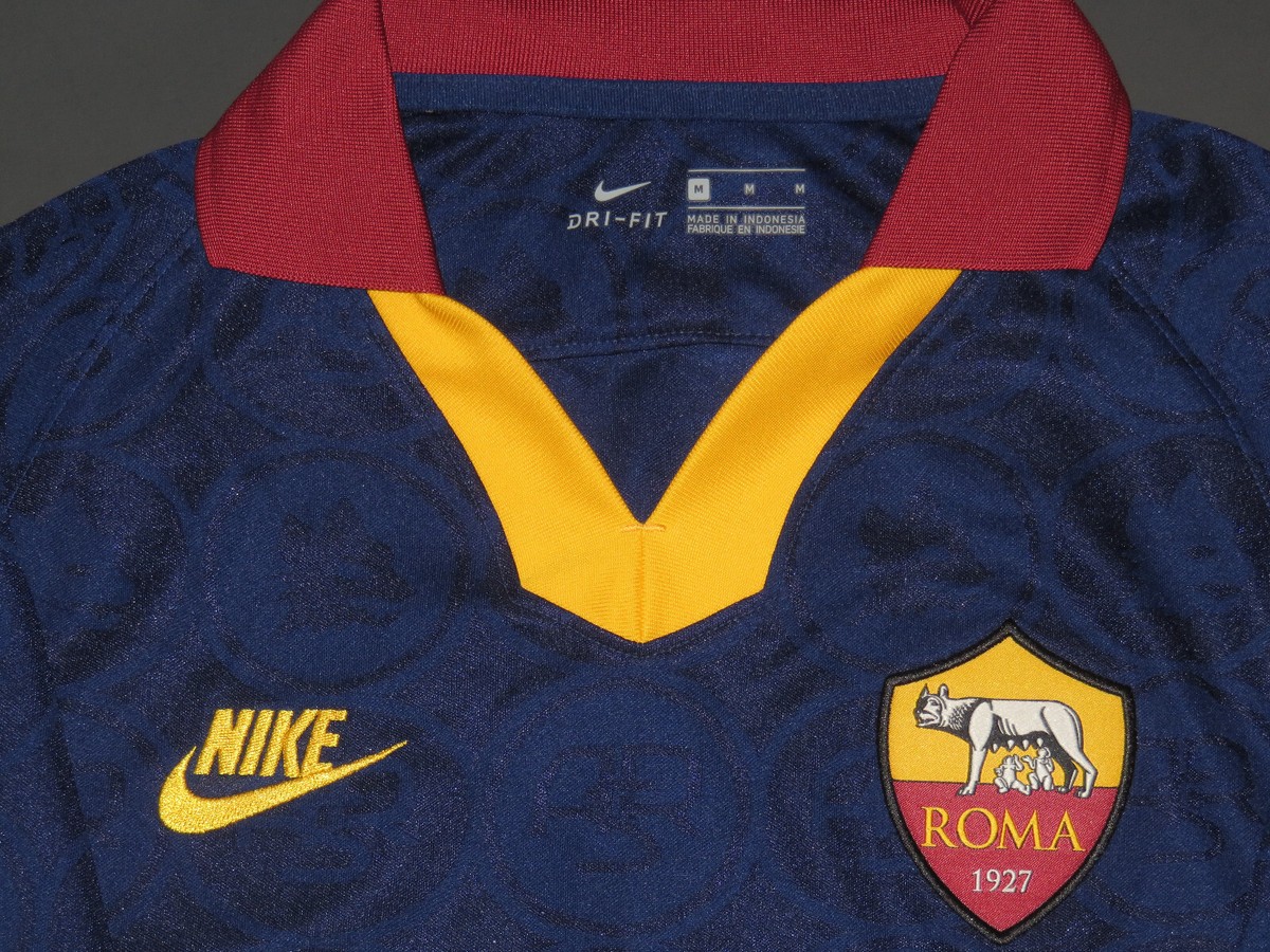 2019-2020 Nike Authentic AS Roma Third Alternate Navy Jersey Shirt