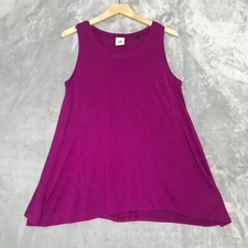 CAbi Swing Tee Womens Small Purple Knit Round Neck Sleeveless Style 5123 A Line