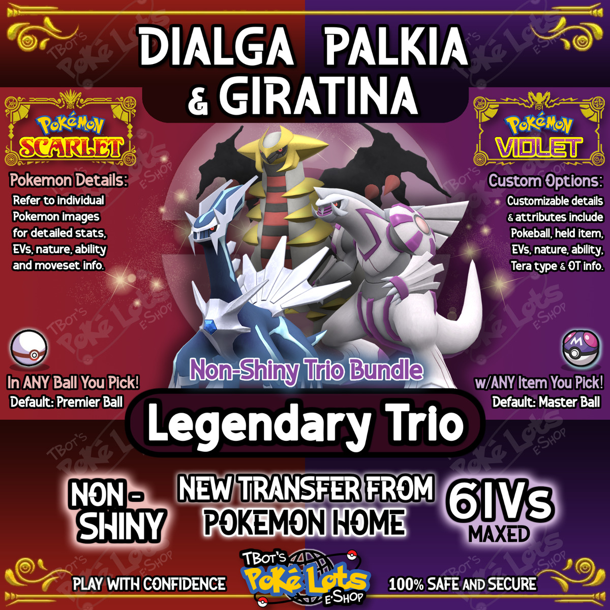 Dialga Palkia Giratina 💥 Legendary Trio 💥 Pokemon Scarlet Violet 🌎US  Seller🌎