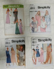 Simplicity Vintage sewing patterns. PJs. Lot of 4. 7807 9112 9597 7081.