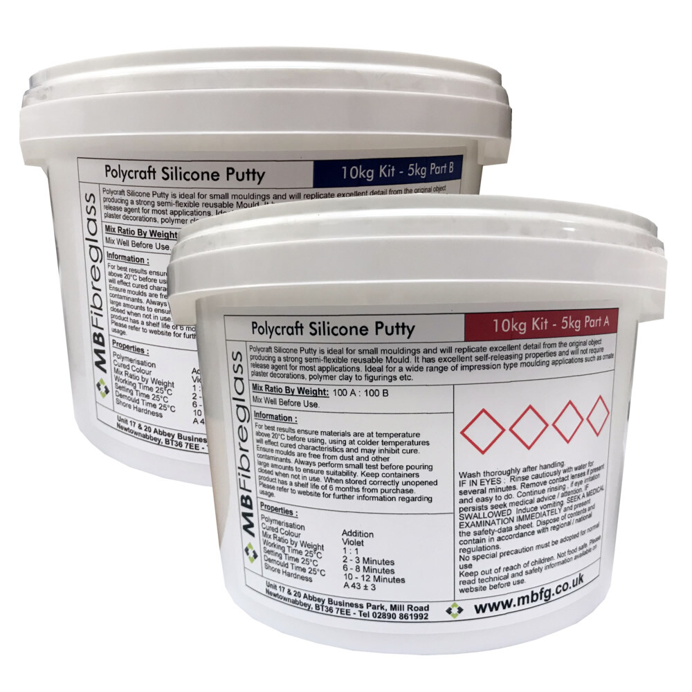 Polycraft Silicone Putty RTV Moulding Making Rubber - 10kg Kit