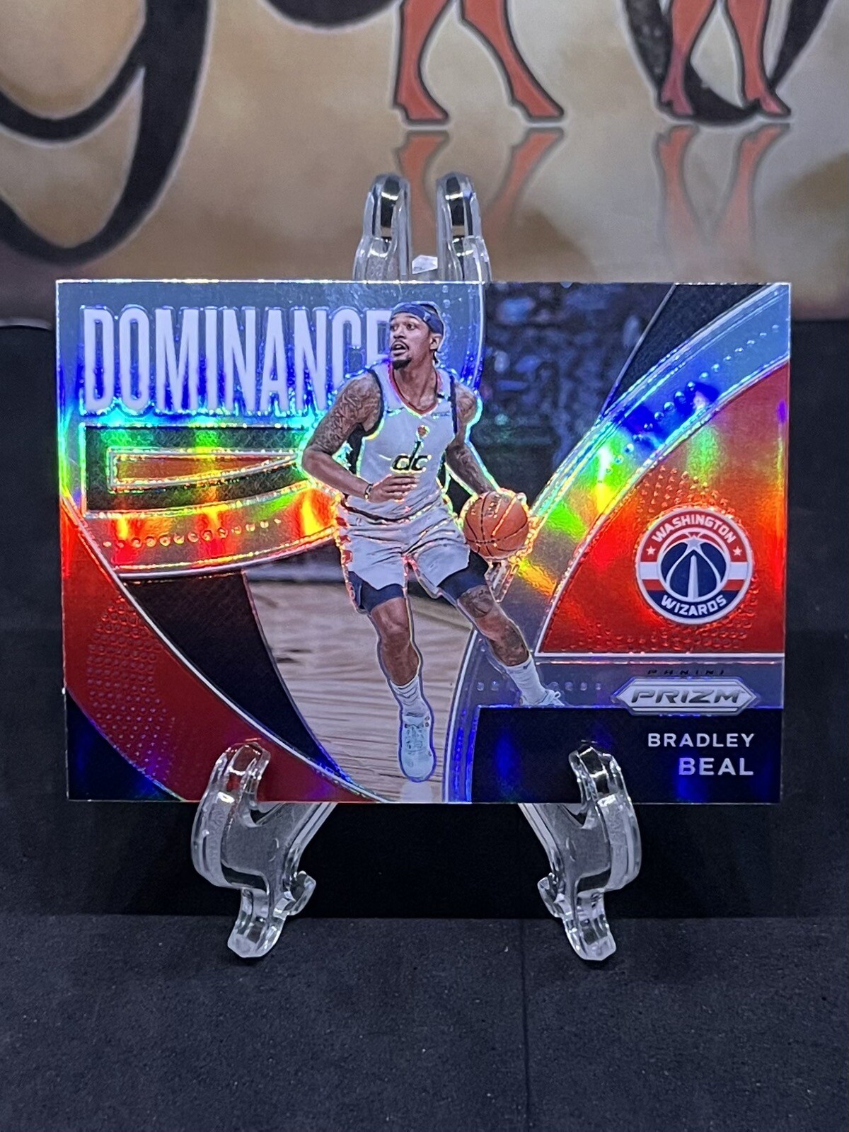 2021-22 Panini Prizm Bradley Beal #13 Silver Prizm Dominance Washington Wizards