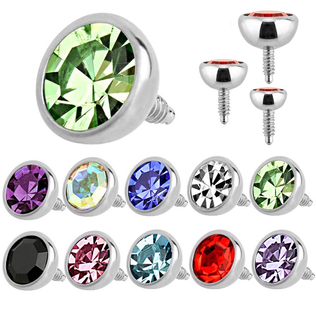 Body Jewelry Replacement Parts 10pk Steel Internally Threaded 16g CZ Gems eBay