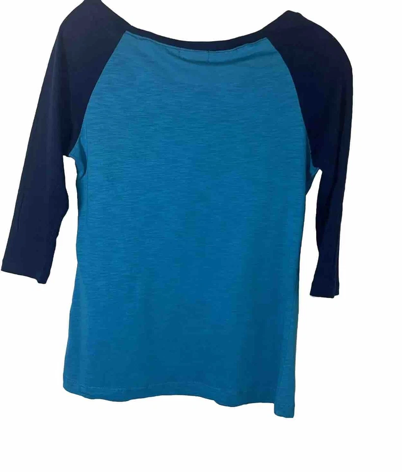 Camiseta L Hybrid Apparel Junior Niña Azul Gráfico Cuello Redondo Manga 3/4 Hecha en China Foto 4 de 4