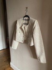 Self-portrait Sequin Ivory Coat Uk10