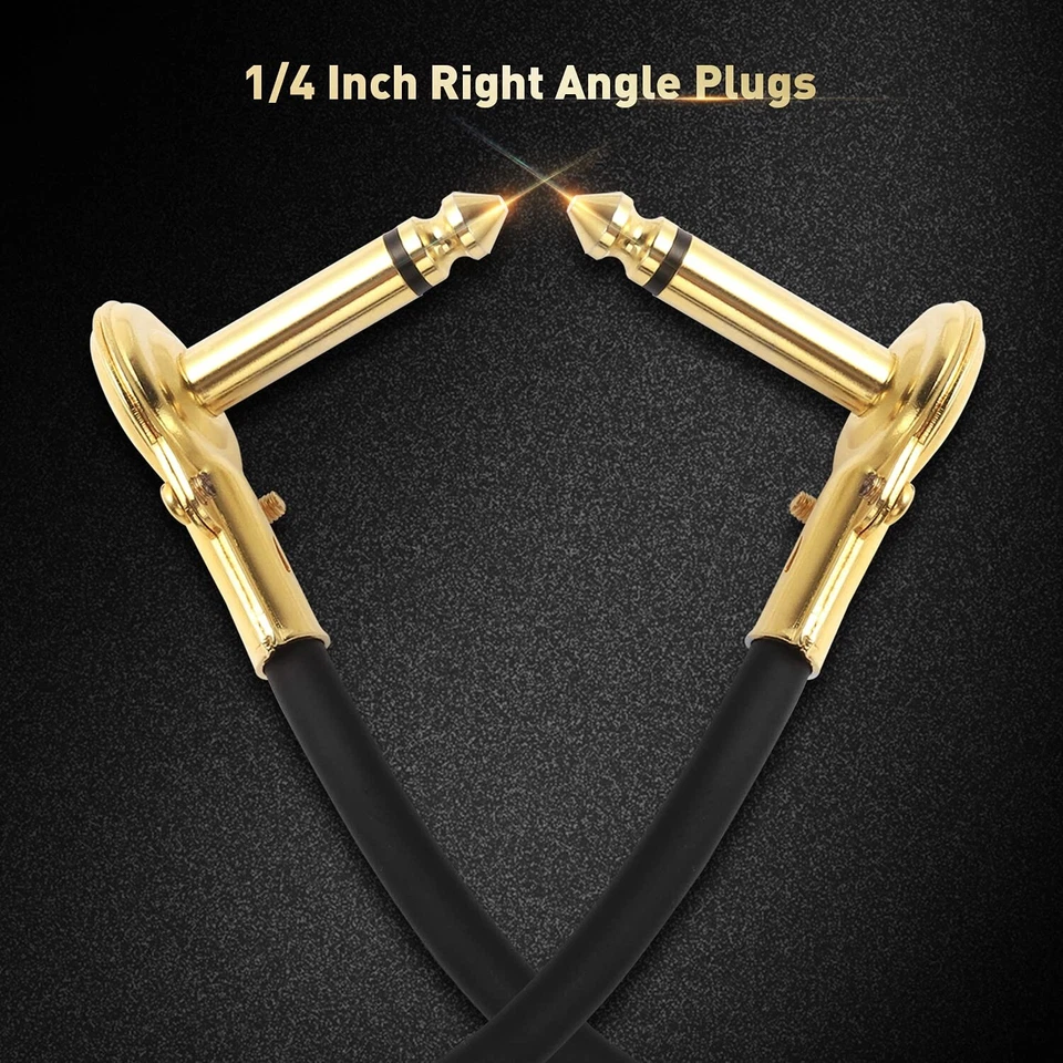 Cables de conexión de guitarra EX enchufes de ángulo recto de 1/4 de pulgada cable de conexión de 6 pulgadas - baja pr... Foto 3 de 4