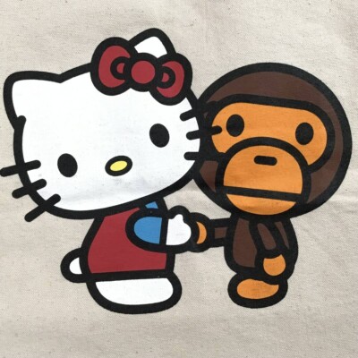 BAPE × Sanrio Hello Kitty Milo tote bag a bathing ape NIGO White