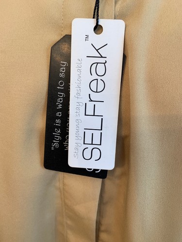 Medium Selfreak Women's Tan Button Up Shirt with Collar New NWT - Picture 4 of 7