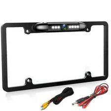 License Plate Metal Frame Rear View Backup Camera CMOS HD LED / 2PCS Metal Frame