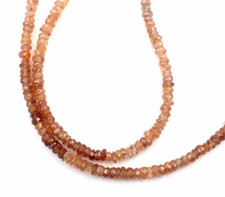 Natural Brown Zircon Beads 13 Inch Strand 3-4 MM Beads Faceted Rondelle Beads