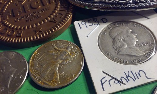 Junk Drawer Lot US Coins $5/2 Currency Bills Tokens Medals Some Silver + More - Picture 18 of 24