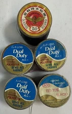 Lot of 5 Thread Spools Partial Used J & P Coats Flying Wheel