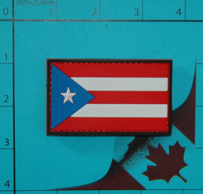 PVC PUERTO RICO FLAG rubber PATCH POLICE BLACK OPS ARMY Paintball BadgE