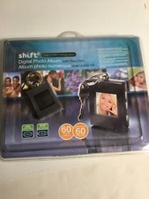 Shift 3 Digital Photo Album w/ Keychain Black USB 2.0 Rechargable New 60 Images