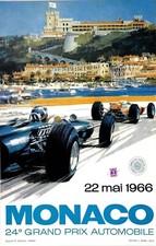 Monaco Grand Prix Vintage retro print wall home art decoration poster #@1