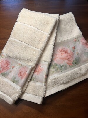 Vintage Springmaid Towel Set ~ 1 Bath  2 Hand Towels Cottagecore 100% Cotton