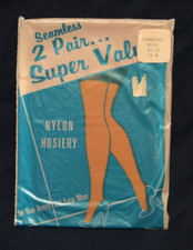 Vintage 2 Pairs per Pack Robles Seamless Pantyhose/Stockings -Size 10M-Beige