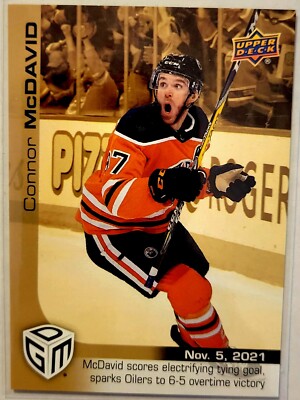 2021-22 Upper Deck Game Dated Moments Gold  /100 Connor McDavid #13  THE GOAL!