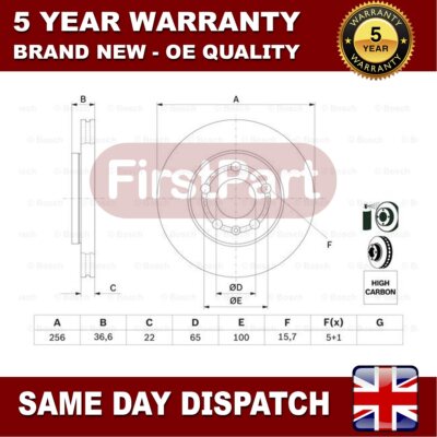 Fits Polo Golf Fox Fabia Ibiza Leon A1 Firstpart Front Brake Discs #1