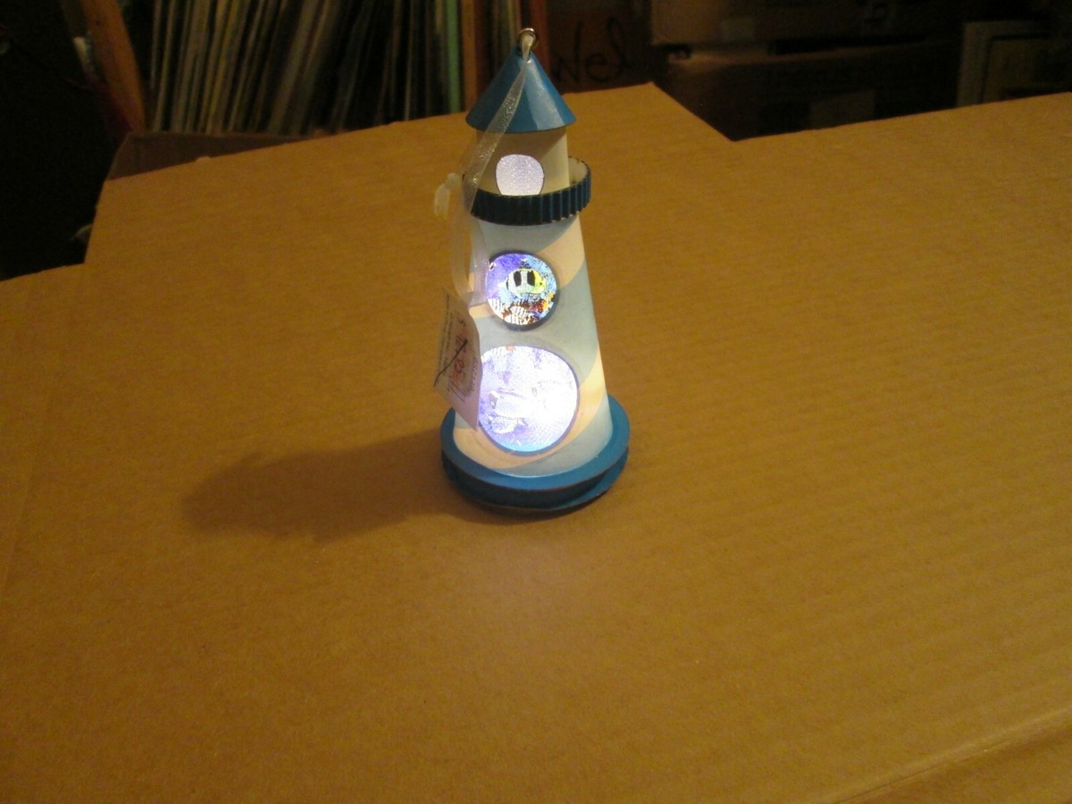 light up ornament FIGURINE Lighthouse GIFTCRAFT LIGHT HOUSE 5