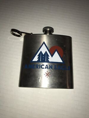 Simran SW-16 Swigs Genuine American Eagle Design 6 oz. Stainless Steel Flask Wit