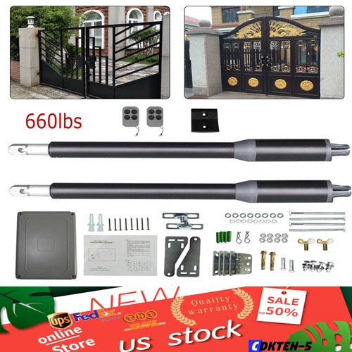 New Automatic Arm Dual Swing Gate Opener Heavy Duty Kit Electric Remote Control - Picture 3 of 18