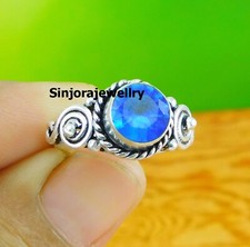 Blue Topaz Gemstone 925 sterling silver handmade Gift Ring US size 5 to 10