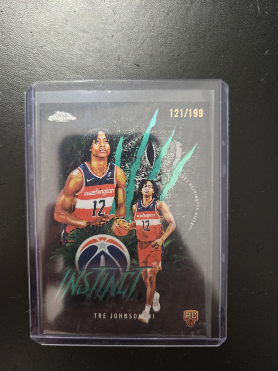 2025-26 Topps Chrome Tre Johnson III Instinct RC Aqua Refractor /199 #INS-16