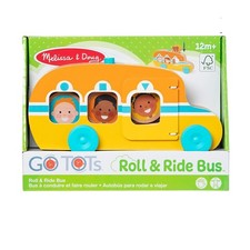 Melissa  Doug GO Tots Wooden Roll  Ride Bus With 3 Disks - Ages 12 Months 