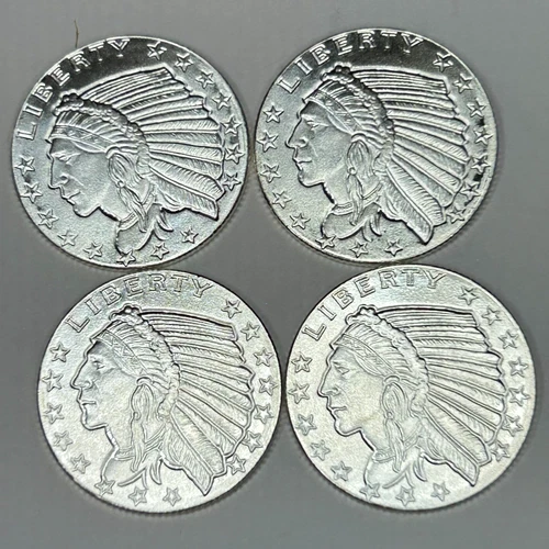 Lot of 4 x  1/10 oz .999 Fine Silver Rounds Golden State Mint - Lot 7