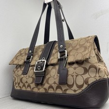 Borsa COACH Tote bag firmata in pelle marrone dal Giappone autentica