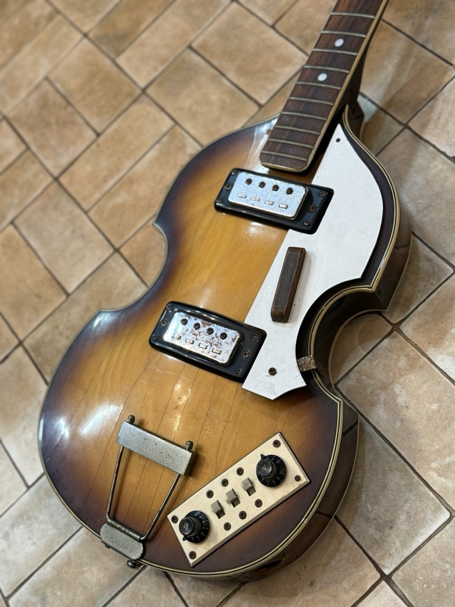 Vintage 1960s Japan Violin Beatle Bass Hofner Copy Great Project