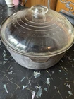 Vtg Griswold ?Wagner Ware? Dual Logo 5qt Dutch Oven with Glass Lid Handle