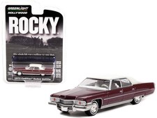1/64 1973 Cadillac Sedan DeVille Burgundy with White Top "Rocky" (1976) Movie