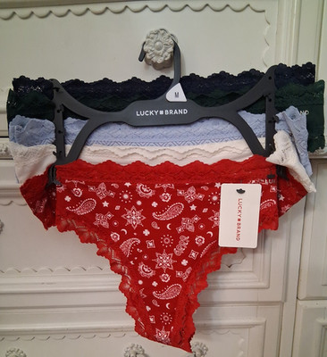 Lucky Brand Womens 5-Pack Lace Thong Panties Size Small, Med NWT + FREE  