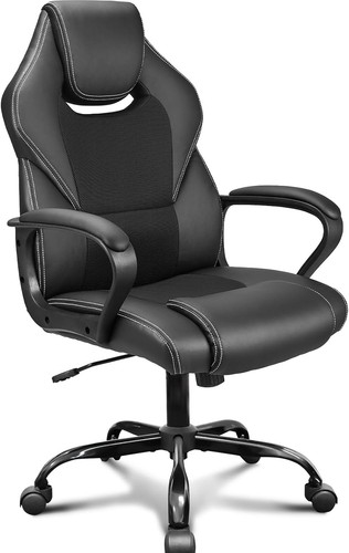 Bürostuhl Ergonomisch Gamingstuhl Höhenverstellbar PU Leder