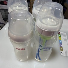 9 Oz Dr. Brown's Natural Flow Wide Neck Baby Bottles. X 3  1 8 Oz NUK new