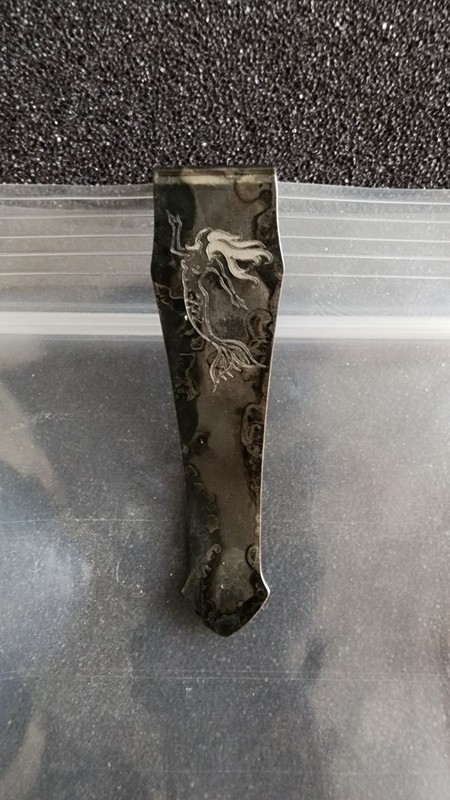 Steel Flame for Microtech Knives Large Clip Etched Mermaid in Vintage Gunmetal