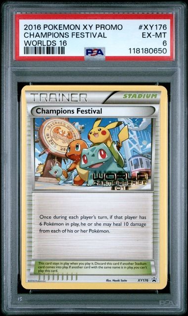 Pokemon Worlds 2016 Champions Festival XY Black Star Promo XY176 PSA 6