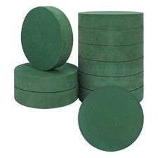 Round Dry Green Floral Foam Discs for Flower Arrangements 7 Inch 10 Pack Box
