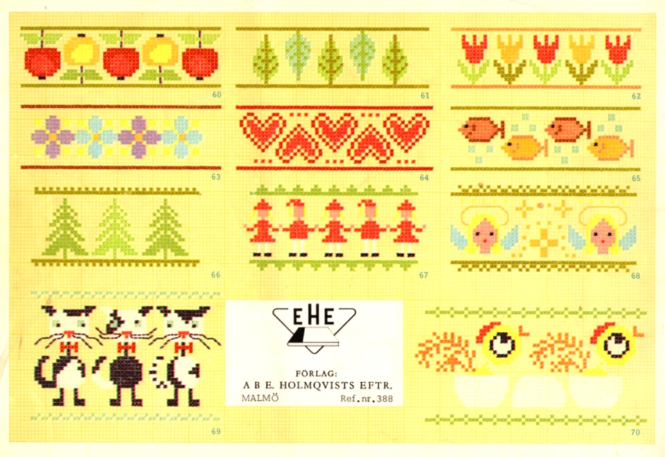 Sara Lawergren FLORA FAUNA Swedish Cross Stitch Pattern Booklet RARE FIND - Image 2 of 2