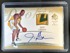 2007-08 SP Authentic Jeff Green Patch Rookie Auto RC #/299 SuperSonics