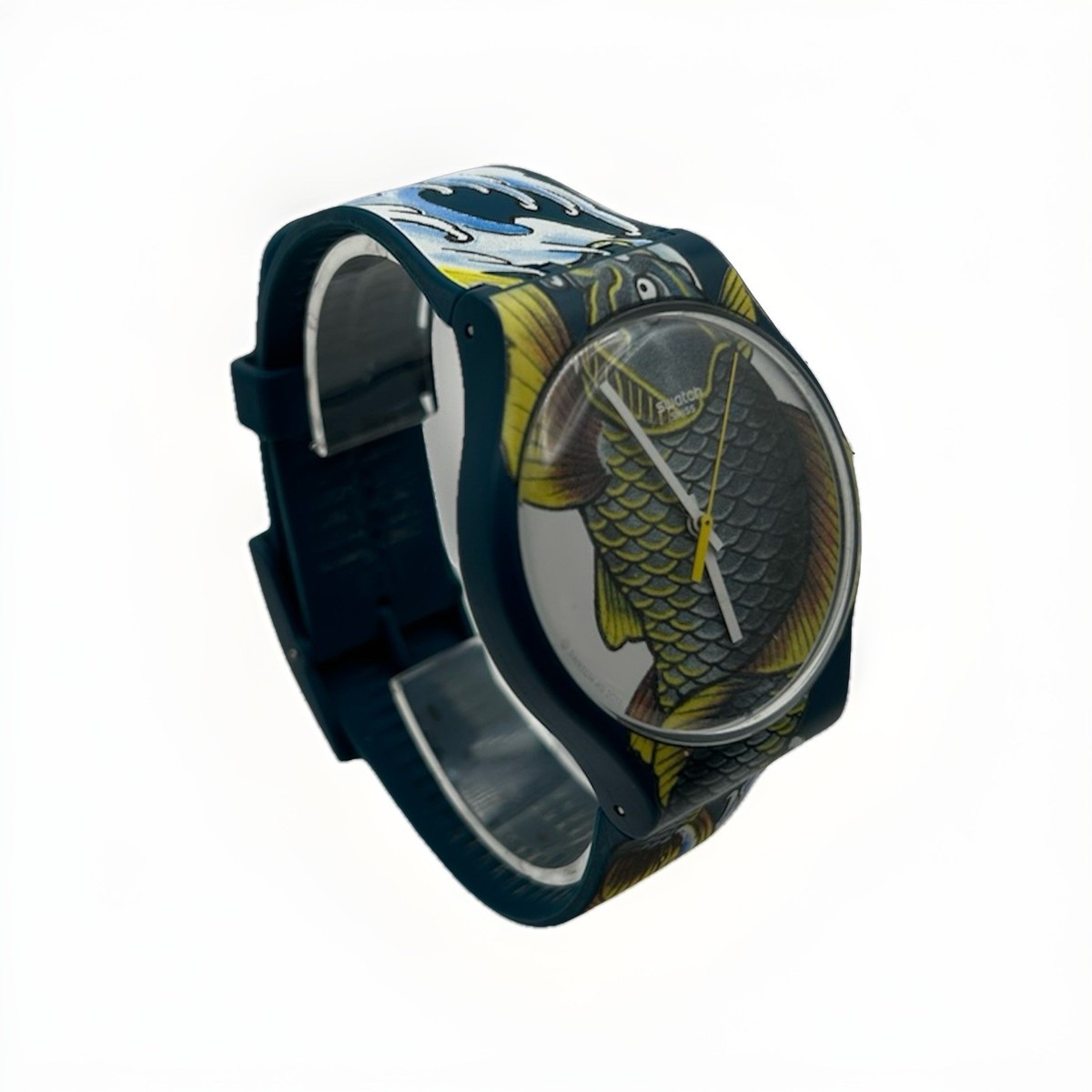 Swatch Waved Koi 41 mm Quartz Watch Fully Functional New Battery 