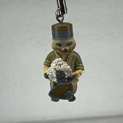 Monster Hunter 2'' Airou Palico Felyne Brown Onigiri Chef Figure Strap Charm